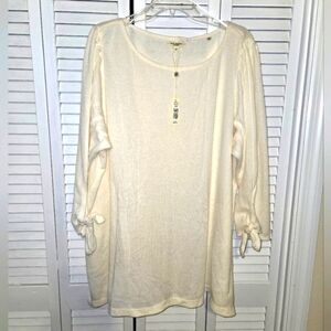 Max Studio London Women's 2X Knotted 3/4 Sleeve Sweater NEW